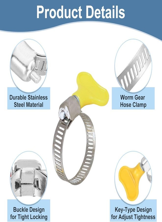 ES EKSAFAR ESEKSAFAR Plastic Turn key Easy Adjustable Butterfly Hose clamp Pipe clip set (10pc 1"inch) - Image 5